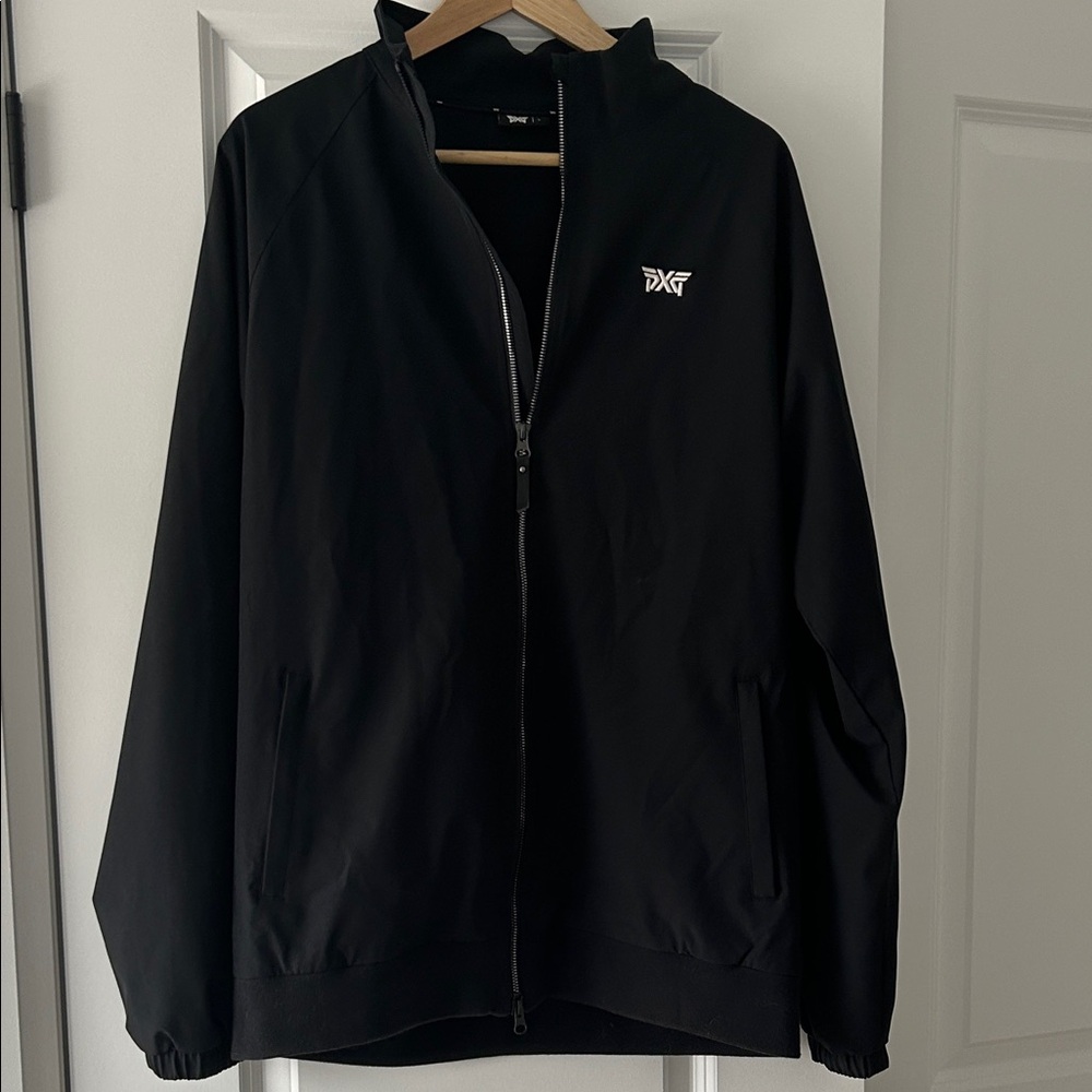 PXG Black Zip-Up Bomber Jacket with White Logo
